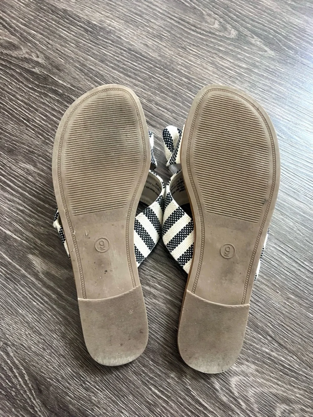 A New Day Livia striped bow slide sandals Size 9